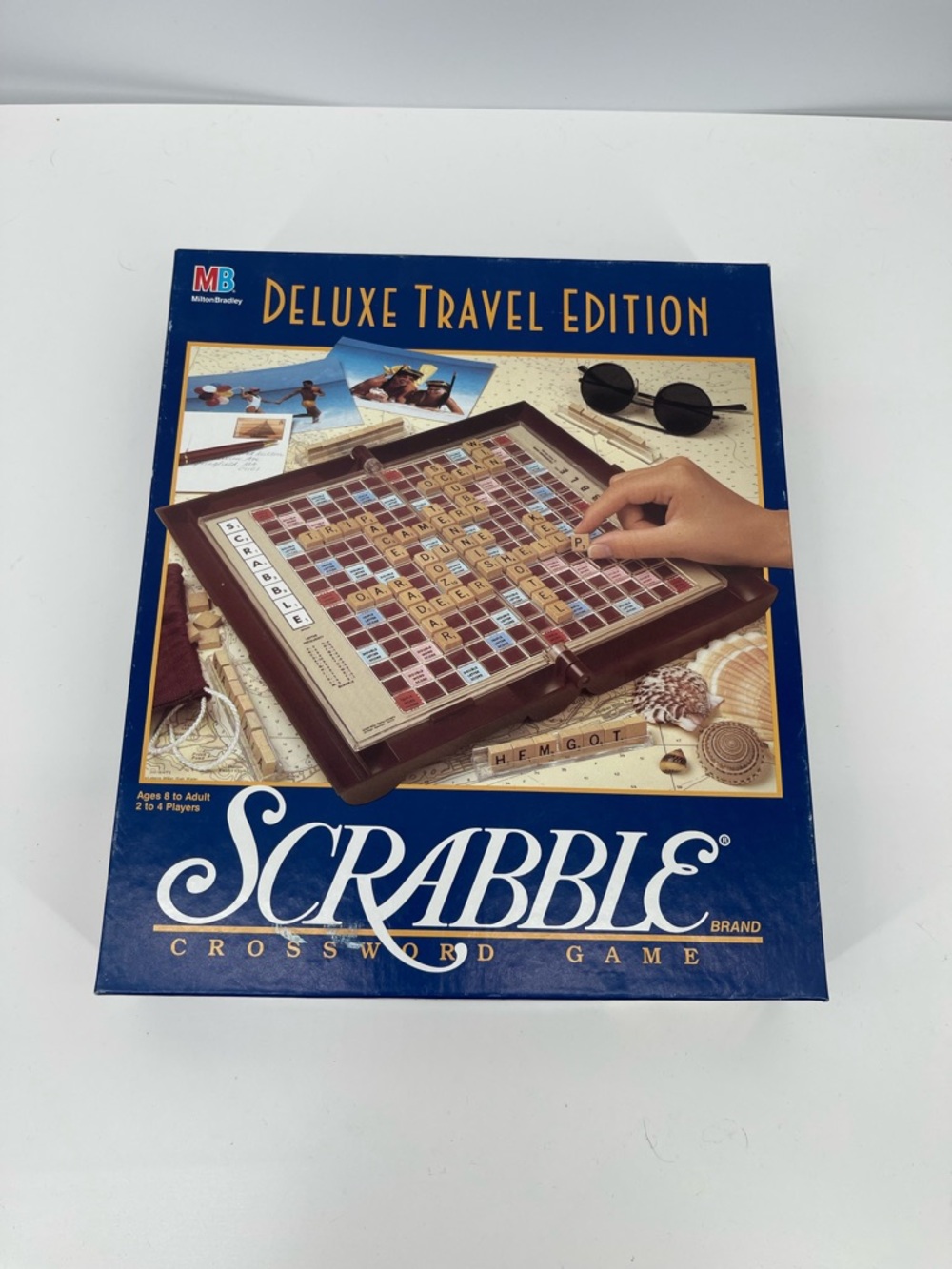 Hasbro Scrabble Deluxe Travel Edition Blue Box